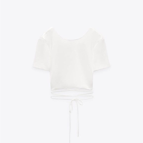 New Zara Tags Attached Crop Top Open Back Size Small - Picture 5 of 6